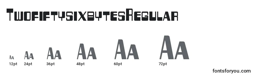 Размеры шрифта TwofiftysixbytesRegular