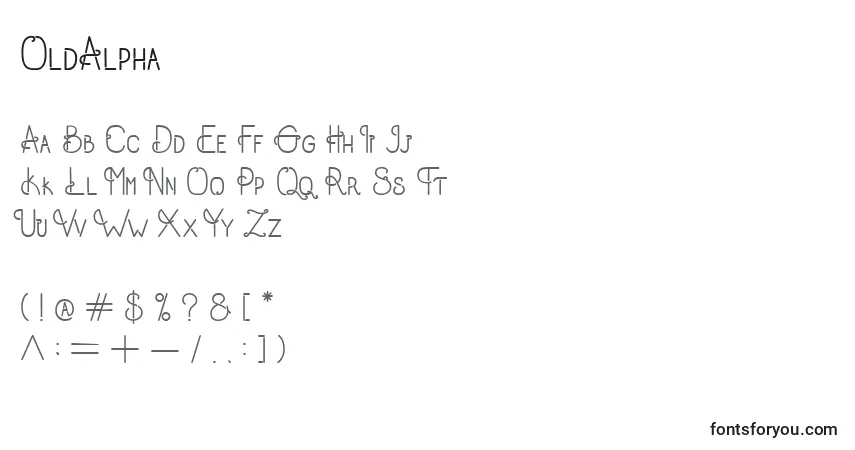 Schriftart OldAlpha – Alphabet, Zahlen, spezielle Symbole