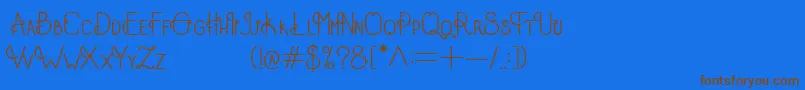 フォントOldAlpha – 茶色の文字が青い背景にあります。