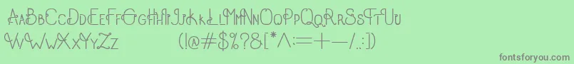 フォントOldAlpha – 緑の背景に灰色の文字