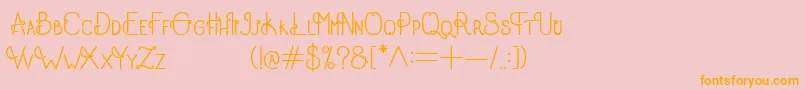 フォントOldAlpha – オレンジの文字がピンクの背景にあります。