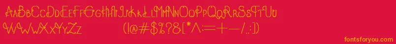 フォントOldAlpha – 赤い背景にオレンジの文字