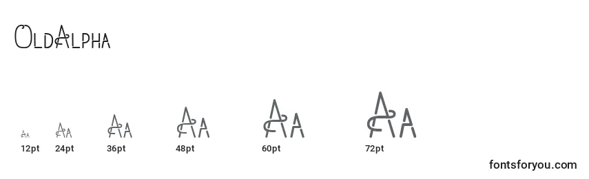 Размеры шрифта OldAlpha