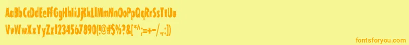 Tofu Font – Orange Fonts on Yellow Background