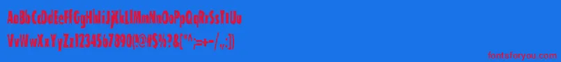 フォントTofu – 赤い文字の青い背景