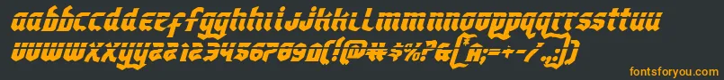 Empirecrownlasital-Schriftart – Orangefarbene Schriften auf schwarzem Hintergrund