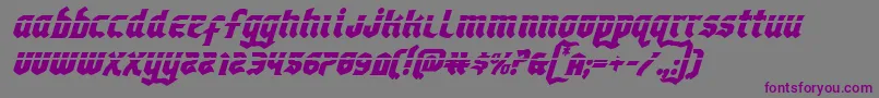 フォントEmpirecrownlasital – 紫色のフォント、灰色の背景