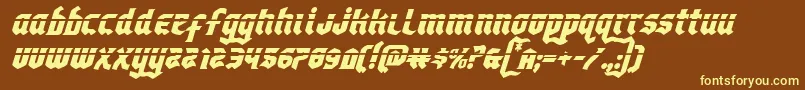 Empirecrownlasital-fontti – keltaiset fontit ruskealla taustalla