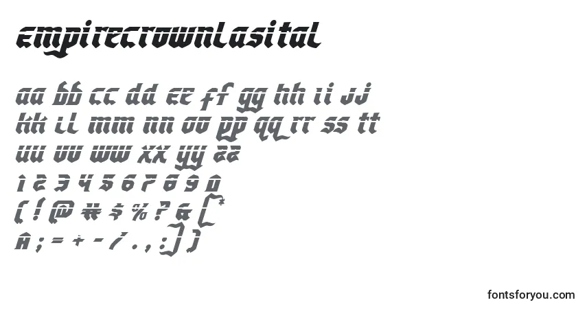characters of empirecrownlasital font, letter of empirecrownlasital font, alphabet of  empirecrownlasital font