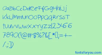 Robinscript font – Blue Fonts On Green Background