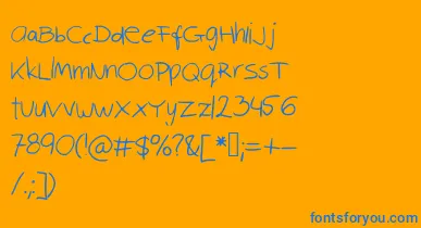Robinscript font – Blue Fonts On Orange Background