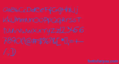 Robinscript font – Blue Fonts On Red Background