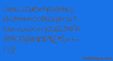 Robinscript font – Brown Fonts On Blue Background