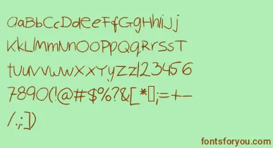 Robinscript font – Brown Fonts On Green Background