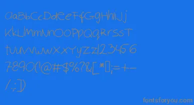 Robinscript font – Gray Fonts On Blue Background