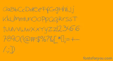 Robinscript font – Gray Fonts On Orange Background