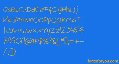 Robinscript font – Orange Fonts On Blue Background