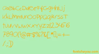 Robinscript font – Orange Fonts On Green Background