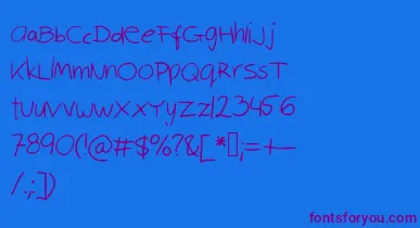 Robinscript font – Purple Fonts On Blue Background