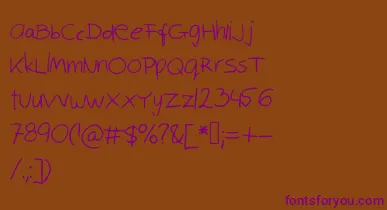 Robinscript font – Purple Fonts On Brown Background