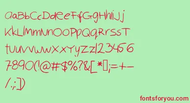 Robinscript font – Red Fonts On Green Background