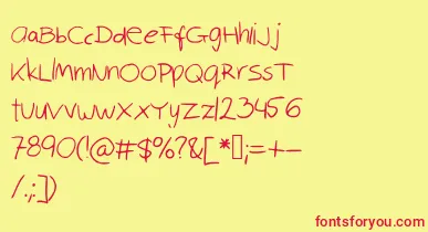 Robinscript font – Red Fonts On Yellow Background