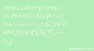 Robinscript font – White Fonts On Green Background