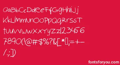 Robinscript font – White Fonts On Red Background
