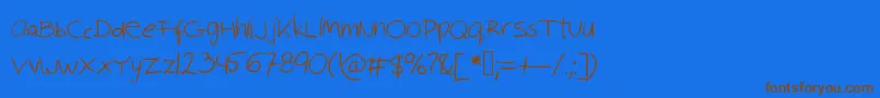 Robinscript-Schriftart – Braune Schriften auf blauem Hintergrund