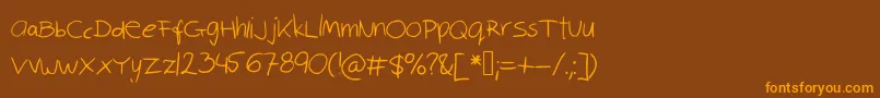 Robinscript Font – Orange Fonts on Brown Background