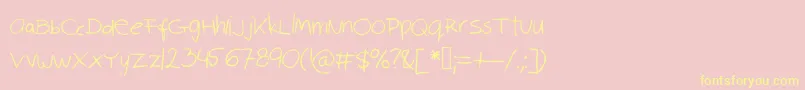 Robinscript-Schriftart – Gelbe Schriften auf rosa Hintergrund