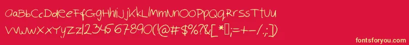 Robinscript Font – Yellow Fonts on Red Background