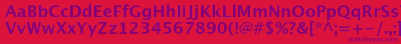 LucidaSansDemibold Font – Purple Fonts on Red Background