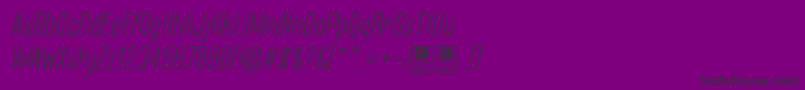 BluefishLightItalicDemo-fontti – mustat fontit violetilla taustalla