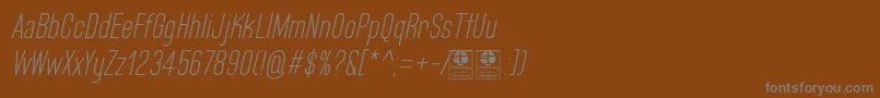 Шрифт BluefishLightItalicDemo – серые шрифты на коричневом фоне
