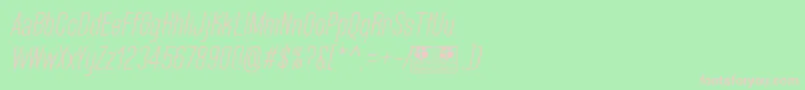 BluefishLightItalicDemo Font – Pink Fonts on Green Background