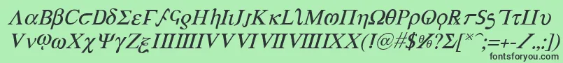 AchillesItalic Font – Black Fonts on Green Background