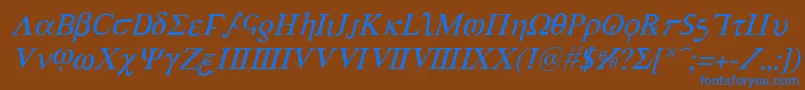 AchillesItalic Font – Blue Fonts on Brown Background