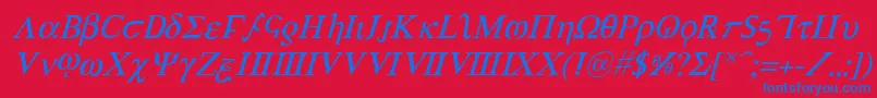Шрифт AchillesItalic – синие шрифты на красном фоне