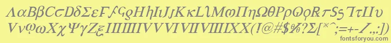 Lisätietoja AchillesItalic-fontista AchillesItalic-fontti – harmaat kirjasimet keltaisella taustalla