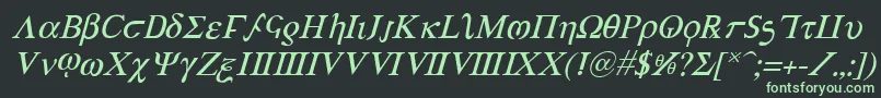 AchillesItalic Font – Green Fonts on Black Background