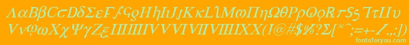 AchillesItalic Font – Green Fonts on Orange Background