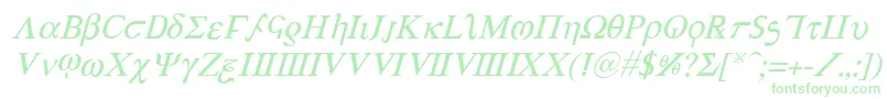AchillesItalic Font – Green Fonts on White Background