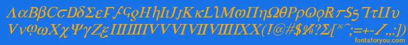 Шрифт AchillesItalic – оранжевые шрифты на синем фоне