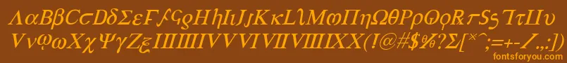 AchillesItalic Font – Orange Fonts on Brown Background