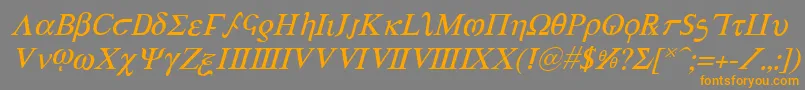AchillesItalic Font – Orange Fonts on Gray Background