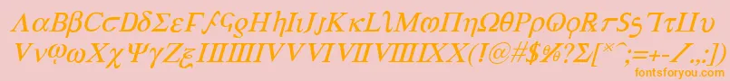 AchillesItalic Font – Orange Fonts on Pink Background
