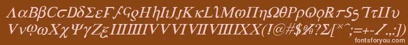 AchillesItalic Font – Pink Fonts on Brown Background