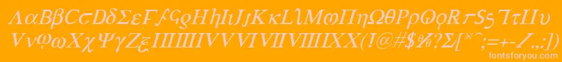 AchillesItalic Font – Pink Fonts on Orange Background