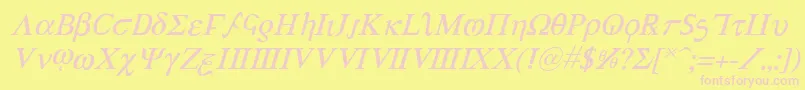 AchillesItalic Font – Pink Fonts on Yellow Background